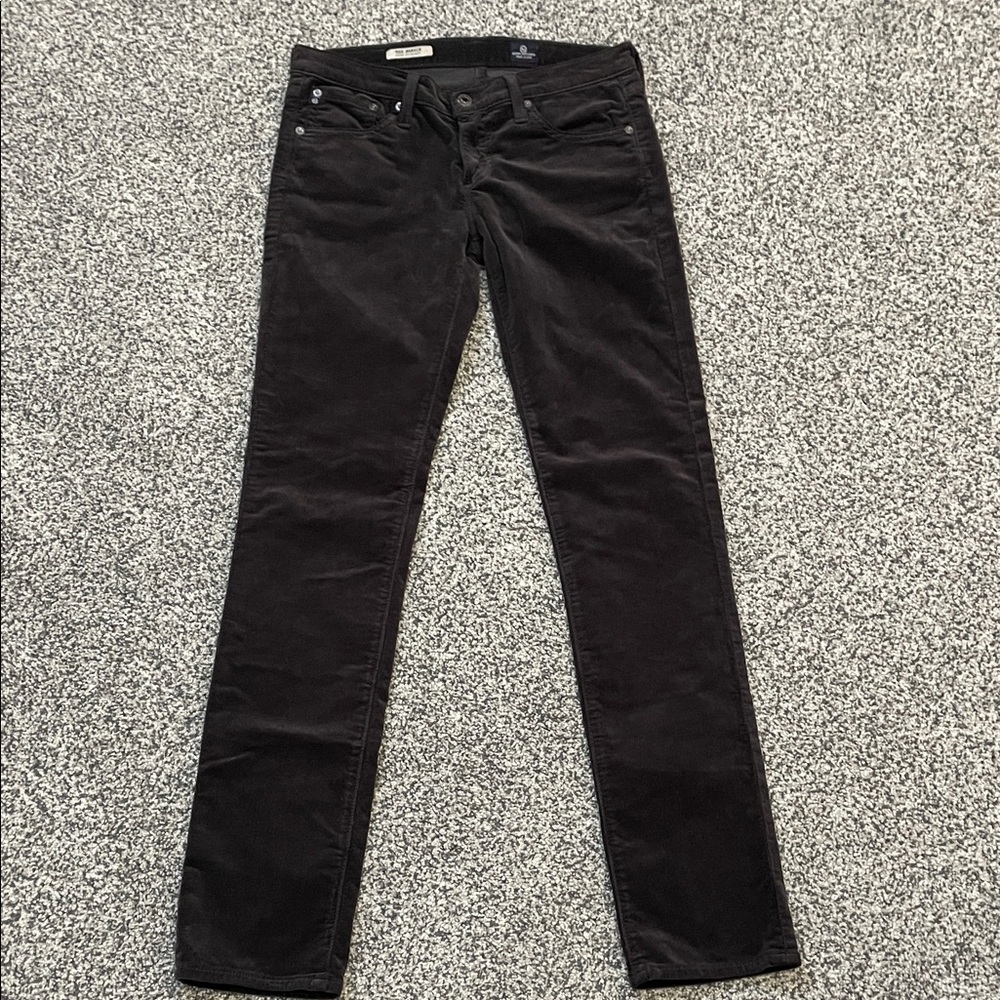 AG Adriano Goldschmidt The Stevie slim straight dark gray cords. Women’s 27R
